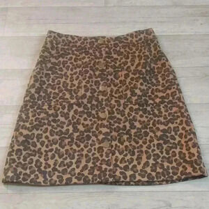 Cato Women Cheetah Print Faux Suede Skirt Size XS